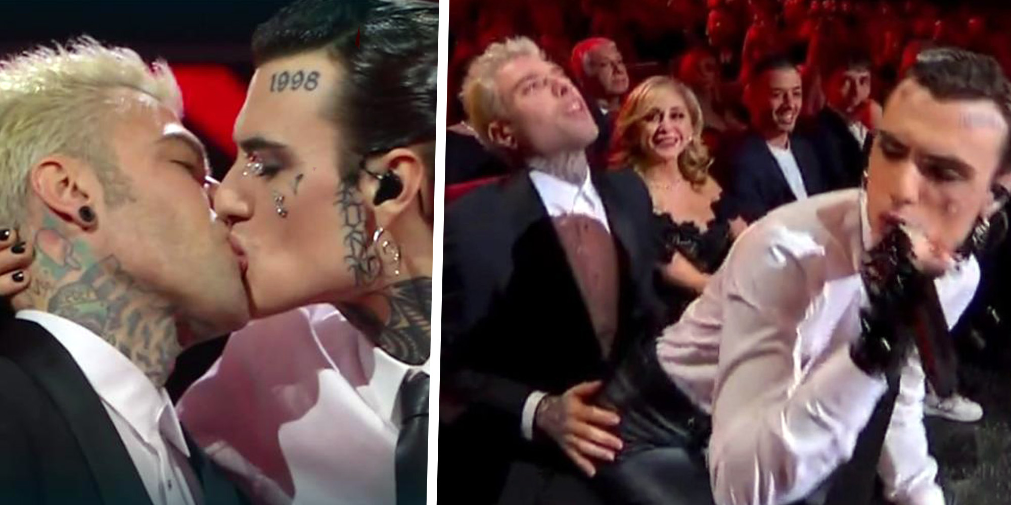 Il Bacio Di Fedez E Rosa Chemical Continua A Far Discutere Ma Sanremo